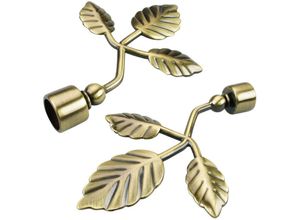 4016318078583 - Gardinenstangen-Endstück Bacchus Gr 1 gold (messingfarben antik) H95cm L14cm Ø16cm Gardinenstangenendstücke für Gardinenstangen Ø 16 mm