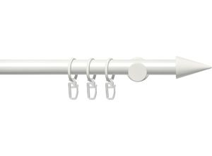 4016318373329 - Gardinenstange Fertigstilgarnitur 20 mm Power Spitze Gardinenstangen Gr L 240 cm Ø 20 mm 1 St 1 läufig weiß Gardinenstangen Wandmontage Gardinenstange Komplett