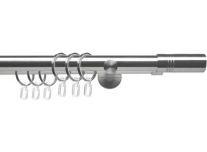 4016318375279 - Gardinenstange CELZYLIN01SG2L Gardinenstangen Gr L 120 cm Ø 25 mm 2 läufig silberfarben (edelstahlfarben) Gardinenstangen Wandmontage 2-läufig im Fixmaß Ø 2520 mm