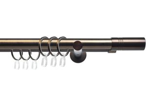 4016318375309 - Gardinenstange CELZYLIN01SG2L Gr 2 braun (bronzefarben) L160cm Ø25mm Metall Gardinenstangen 2-läufig im Fixmaß Ø 25 20 mm