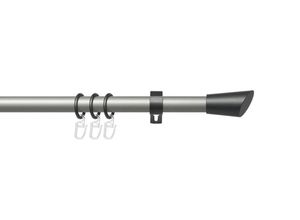 4016318379185 - Gardinenstange Lan Bit Liedeco Ø 20 mm 1-läufig Fixmaß mit Bohren verschraubt 1-läufig im Fixmaß Ø 20 mm silberfarben