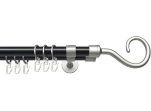 4016318381003 - Gardinenstange Apoll Gardinenstangen Gr L 120 cm Ø 20 mm 2 läufig silberfarben (schwarz silber) Gardinenstangen Wandmontage