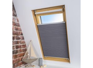 4016318386787 - Universal Dachfenster-Wabenplissee  55 x 141 cm grau