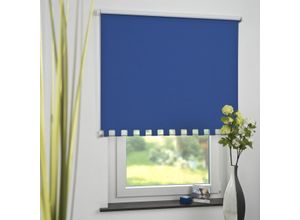 4016318390135 - Seitenzugrollo Kettenzugrollo Volantrollo Rollo Eckig Verdunklung 112 x 180 cm blau für Fenster