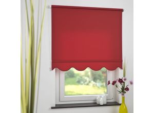 4016318390296 - Seitenzugrollo Kettenzugrollo Volantrollo Rollo Klassik lichtdurchlässig 82 x 180 cm rot für Fenster