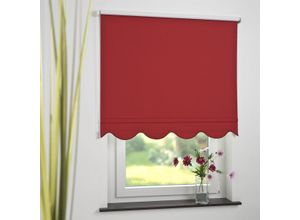 4016318390548 - Seitenzugrollo Kettenzugrollo Volantrollo Rollo Klassik Verdunklung 142 x 180 cm rot für Fenster