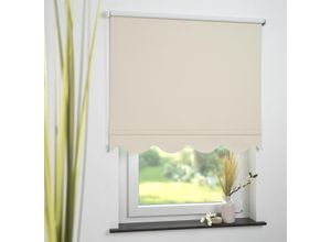 4016318392771 - Seitenzugrollo Kettenzugrollo Volantrollo Rollo Klassik Verdunklung 92 x 180 cm beige für Fenster