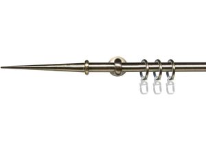 4016318402241 - Gardinenstange Esp Spitze Gardinenstangen Gr L 200 cm Ø 16 mm 1 läufig schwarz (schwarz messingfarben) Gardinenstangen Wandmontage 1-läufig im Fixmaß Ø 16 mm