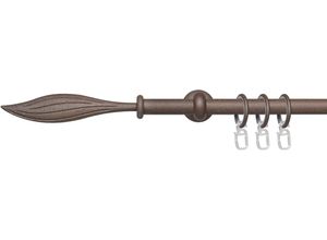 4016318402388 - Gardinenstange Esp Blatt Gardinenstangen Gr L 120 cm Ø 16 mm 1 läufig braun (rost) Gardinenstangen Wandmontage 1-läufig im Fixmaß Ø 16 mm