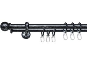 4016318402586 - Gardinenstange Esp Kugel Gardinenstangen Gr L 120 cm Ø 16 mm 2 läufig silberfarben (schwarz silber) Gardinenstangen Wandmontage 2-läufig im Fixmaß Ø 16 mm