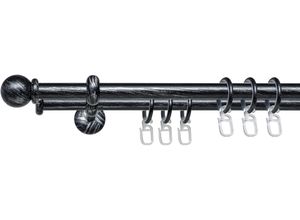 4016318402609 - Gardinenstange Esp Kugel Gardinenstangen Gr L 200 cm Ø 16 mm 2 läufig silberfarben (schwarz silber) 2-läufig im Fixmaß Ø 16 mm