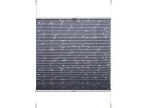 4016318404122 - Liedeco Plissee »Klemmfix-Plissee Ranke grau« Lichtschutz ohne Bohren verspannt Klemmfix-Plisse mit floralem Druck