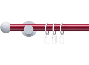 4016318404832 - Gardinenstange Fertigstilgarnitur 20 mm Power Celebration Kugel Gardinenstangen Gr L 200 cm Ø 2 mm 1 St 1 läufig rot (rot weiß) Gardinenstangen Wandmontage Gardinenstange Komplett Farbkombination