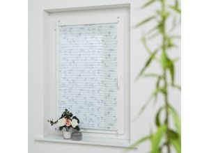 4016318414466 - Liedeco Plissee »Blätter grau« Lichtschutz ohne Bohren verspannt