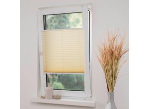 4016318415814 - Plissee Klemmfix-Plissee verspannt Plissees Gr 130 cm zweiseitig verschiebbar 45 cm beige (ecru) Plissees ohne Bohren
