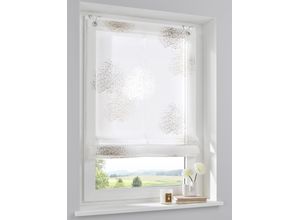 4016478003524 - Raffrollo KUTTI Belinda Gr 3 grau (taupe grau) B80cm H140cm Ausbrenner Obermaterial 50% Polyester 50% Viskose Raffrollos halbtransparent Polyester Viskose Hakenaufhängung