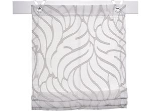 4016478004057 - Raffrollo KUTTI Skyline Gr 2 grau (weiß grau) B60cm H130cm Obermaterial 100% Polyester Raffrollos halbtransparent Polyester