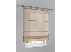 4016478069124 - Raffrollo HEINE HOME Raffrollos Gr 140 cm Ösen 60 cm beige (natur) Raffrollos halbtransparent