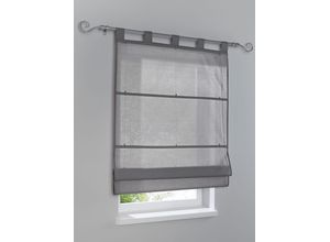 4016478069179 - Raffrollo HEINE HOME Raffrollos Gr 140 cm Schlaufen 60 cm grau Raffrollos halbtransparent