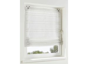 4016478082765 - Raffrollo HEINE HOME Raffrollos Gr 140 cm Ösen 120 cm beige (natur) Raffrollos halbtransparent