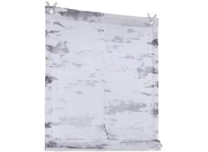 4016478154806 - Raffrollo KUTTI Claude Gr 1 schwarz (anthrazit grau sanftes weiß) B45cm H140cm Obermaterial 100% Polyester Raffrollos weiß halbtransparent bedruckt Polyester mit Fensterhaken