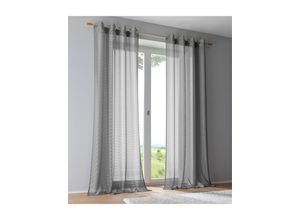 4016478155148 - Gardine HEINE HOME Gardinen Gr 145 cm Ösen Ösen 130 cm grau