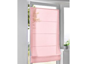 4016478973513 - Raffrollo KUTTI Brondby Move Gr 6 rosa (rosé) B80cm H210cm Obermaterial 100% Polyester Raffrollos Klemmfix Klemmträger halbtransparent uni Basic pflegeleicht