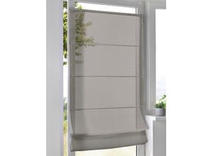 4016478973568 - Raffrollo KUTTI Brondby Move Gr 5 grau (taupe) B80cm H130cm Obermaterial 100% Polyester Raffrollos Klemmfix Klemmträger halbtransparent uni Basic pflegeleicht