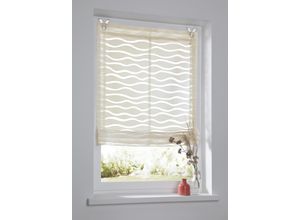 4016478978501 - Raffrollo KUTTI Enya beige (natur) B45cm H140cm Ausbrenner Obermaterial 65% Baumwolle 35% Polyester Raffrollos Montage ohne Bohren incl Fensterhaken