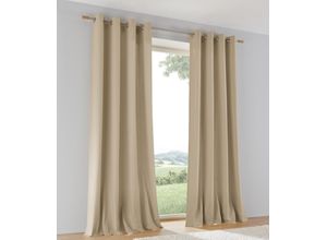 4016478979102 - Vorhang KUTTI Duck beige (natur) B140cm H225cm Baumwolle Gardinen natürlicher Look einfarbig reine Baumwolle blickdicht