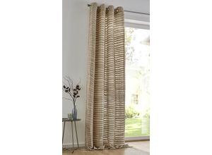 4016478979300 - Vorhang KUTTI Crinkle allover Gr 4 beige (natur) B130cm H245cm Leinenstruktur Baumwolle Polyester Gardinen weicher Musseiin lichtdurchlässig handmade