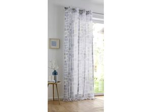 4016478979348 - Gardine HEINE HOME Gardinen Gr 245 cm Ösen 135 cm weiß (offwhite grau taupe) Ösen