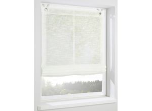 4016478981174 - Raffrollo HEINE HOME Raffrollos Gr 140 cm Hakenaufhängung 60 cm weiß (offwhite) Raffrollos halbtransparent