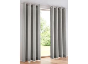 4016478982362 - Vorhang HEINE HOME Gardinen Gr 225 cm Multifunktionsband 135 cm grau Halbtransparente Gardinen