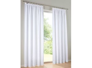 4016478989057 - Vorhang HEINE HOME Gardinen Gr 225 cm Multifunktionsband 135 cm weiß Halbtransparente Gardinen