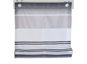 4016478991791 - Raffrollo KUTTI Jamaica Gr 4 grau B100cm H130cm Obermaterial 100% Polyester Raffrollos halbtransparent Polyester gewebt Streifen mit Edelstahlhaken