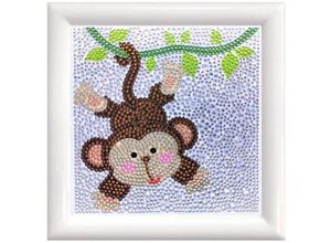 4016490435839 - Diamond Painting mit Rahmen Affe 18x18 cm