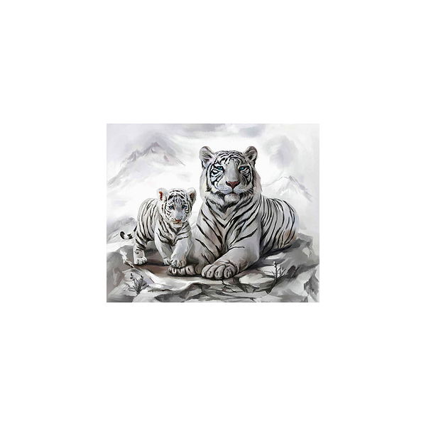 4016490910985 - Bastelset Tigermama mit Jungtier weiß 4016490910985 PRACHT Creatives