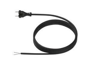 4016514001996 - Netzanschlussleitung 3m 2x15qmm Gummi sw Aderendh Konturenstecker 0-70°C 250V 248175