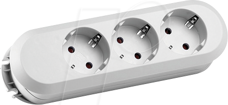 4016514003761 - weiß oZuleitung 385270 Tischsteckdose 3xSchuko weiß oZuleitung 4016514003761