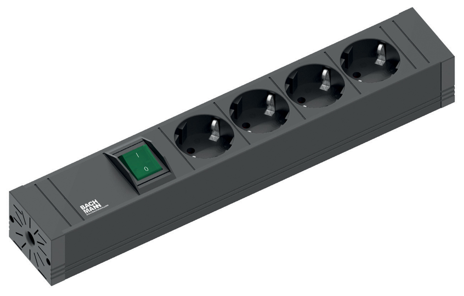 4016514073030 - Bachmann Steckdosenleiste 4fach 4200012 Connect Line mit Schalter 20 m Leitung