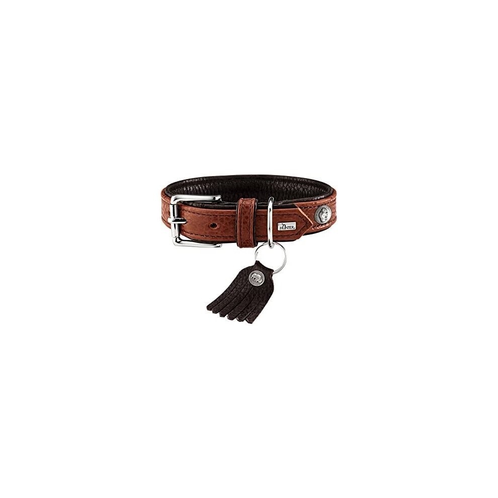 4016739652539 - HUNTER 50 Bisonleder Halsband Cody mittel dunkelbraun