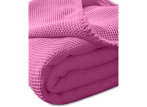 4016765202449 - Wäschefabrik Kneer Ek - Kneer la Diva Pique Decke Qualität 91 Farbe pink Größe 150x210 cm Kuscheldecke