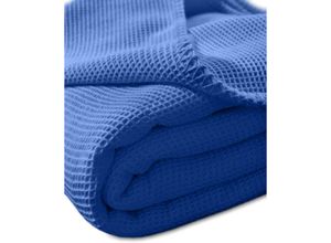 4016765202531 - Tagesdecke KNEER La Diva Tagesdecken Gr B L 220 cm x 240 cm blau (kobalt) Tagesdecken Tagesdecke aus Waffelpiqué STANDARD 100 by OEKO-TEX zertifiziert