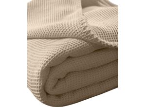 4016765202593 - Tagesdecke KNEER La Diva Tagesdecken Gr B L 220 cm x 240 cm beige (natur) Tagesdecken Tagesdecke aus Waffelpiqué STANDARD 100 by OEKO-TEX zertifiziert