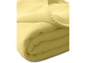 4016765202616 - Tagesdecke KNEER La Diva Tagesdecken Gr B L 220 cm x 240 cm gelb (sonne) Tagesdecken Tagesdecke aus Waffelpiqué STANDARD 100 by OEKO-TEX zertifiziert