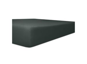 4016765347348 - Wäschefabrik Kneer Ek - Kneer Superior-Stretch Spannbetttuch 2N1 mit 2 verschiedenen Liegeflächen Qualität 98 Farbe schwarz 90x190-100x220 cm