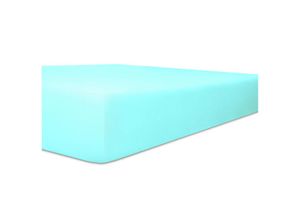 4016765398104 - Wäschefabrik Kneer Ek - Kneer Vario-Stretch Spannbetttuch one für Topper 4-12 cm Höhe Qualität 22 Farbe aqua 100x200 cm