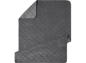 4016765403204 - Wohndecke KNEER Nicky-Velours Wohndecken Gr B L 150 cm x 210 cm grau (schiefer) Kuscheldecken auch als Tagesdecke geeignet Kuscheldecke