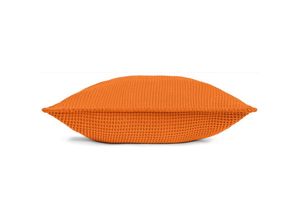 4016765403327 - Kneer la Diva Pique Kissenbezug mit Hotelverschluss Qualität 91 Farbe orange Größe 40x40 cm